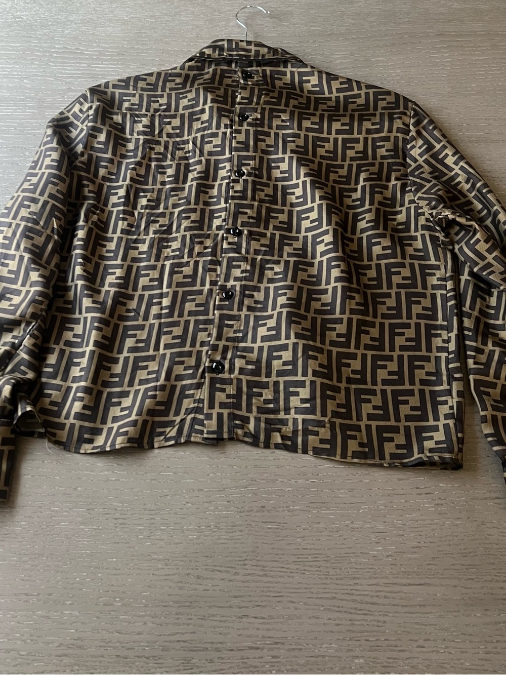 Fendi Beige and Brown FF Monogram Shirt - Picture 2 of 4